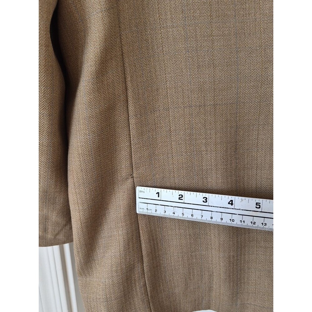 Chaps 100% Wool Three Button Smooth Blazer W/herringbone Pattern Sz 48R - Picture 14 of 17